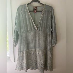 Jonny Was Sheer Tunic light blue w/ damage see photos